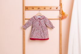 [BEBELOUTE] Floral Dress (Red), Baby All-in-One, Infant Girls Dress, Cotton 100% _ Made in KOREA